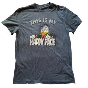 Disney Donald Duck This is My Happy Face Blue T Shirt Adult Large
